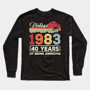 40 Year Old Birthday Vintage 1983 40st Birthday Long Sleeve T-Shirt